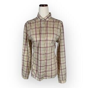 WHITE STAG Womens Plaid Button Up Shirt Long Sleeve Casual Top‎ Vintage